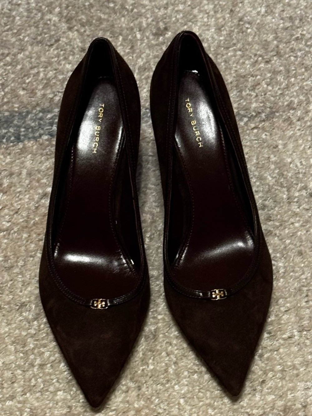 NEW Tory Burch Double T Buckle Pump in Dark Cocoa - Picture 5 of 9